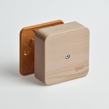 Коробка расп. ОП  80х80х25мм IP40 для кабель-каналов Рувинил сосна на светлой основе