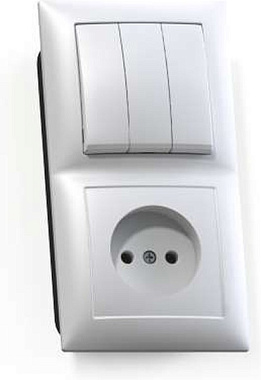 Блок комб. СП (3кл + 1роз) Кунцево-Электро Селена белый