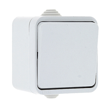 Выключатель 1 ОП IP44 10А EKF Прага белый