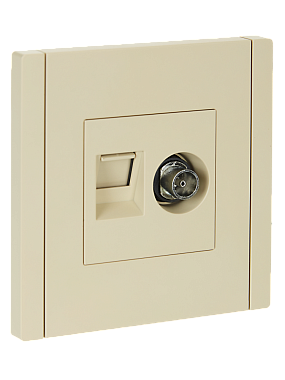 Розетка 1 СП TV+комп.RJ45 кат.5е IEK FP436 Forte&Piano ваниль