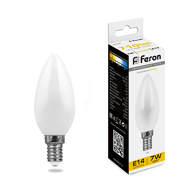 Лампа светодиодная Е14  9Вт 4000К 230В свеча LB-570 Feron