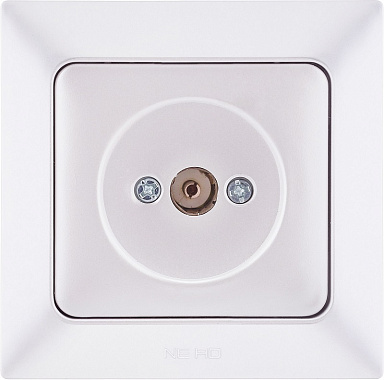 Розетка 1 СП TV проходная/концевая Ne-ad Aras белый жемчуг