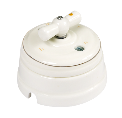 Выключатель 1-кл. проходной МезонинЪ платина на белом