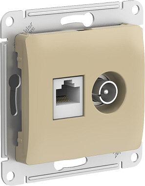 Розетка 1 СП TV+комп.RJ45 кат.5е механизм SE Glossa титан