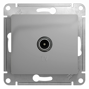 Розетка 1 СП TV механизм SE Glossa алюминий