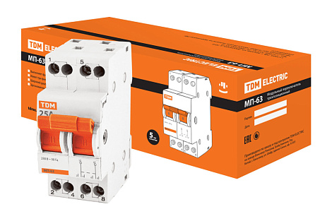 Трехпозиционный переключатель 2P 25А МП-63 TDM