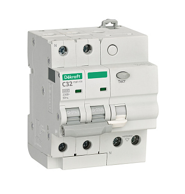 Устройство защиты от дугового пробоя 2P 32A УЗДП-103 6кА Dekraft