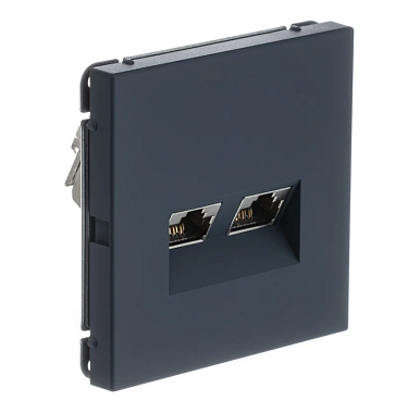 Розетка 1 СП комп. RJ45+RJ45 кат.6а механизм SE AtlasDesign грифель