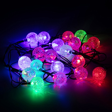 Гирлянда Нить Шарики (d25мм) 2м мультиколор RGB 220В IP20 50 светодиодов ЭРА Б0055997