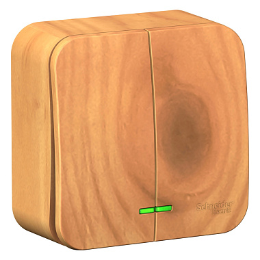 Выключатель 2 ОП 10А с подсв. cх.5 SE Blanca ясень