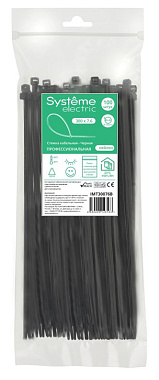 Хомуты черные нейлон 7,6*300 (100 шт) SE