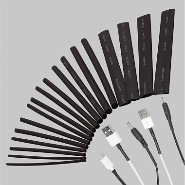 Набор трубок ТУТ нг №5 Standard 2:1 уп/18 шт. по 10 см Rexant