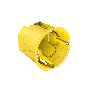 Подрозетник установ. в г/к D=65мм, H=60мм (с винтами) метал.лапки SE со стикером