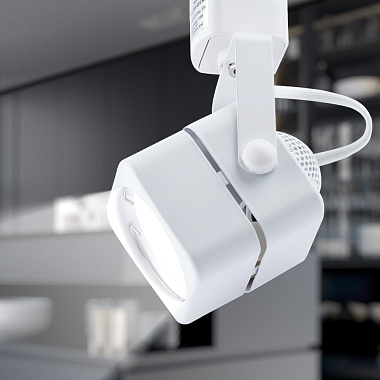 Светильник трековый однофазный под лампу GU10 до 15Вт белый ЭРА Б0044261