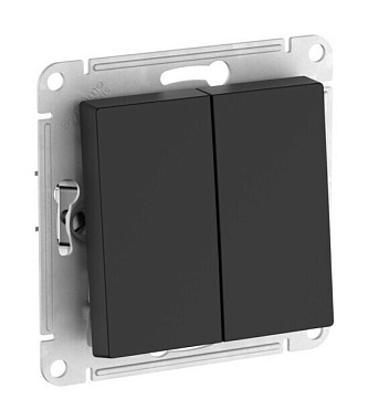 Переключатель 2 СП IP44 10АХ сх.6 механизм безвинт. зажим SE AtlasDesign Aqua карбон