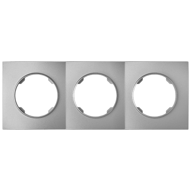 Рамка 3-постовая квадратная Bylectrica Прованс серебро