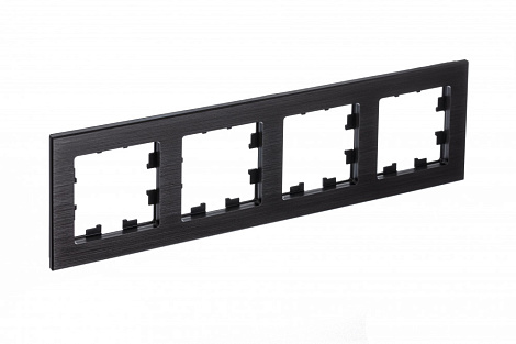 Рамка 4-постовая металл SE AtlasDesign Nature черный оникс