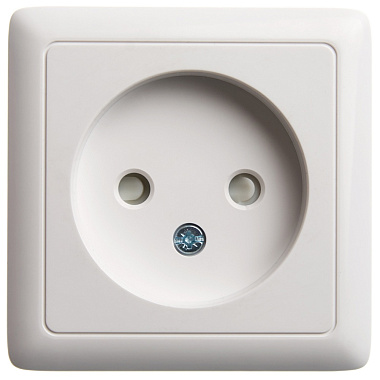 Розетка 1 ОП 10А с з/шт (изол.пл.) SE Хит белый