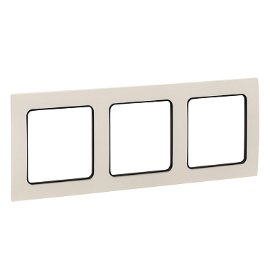 Рамка 3-постовая EKF Стокгольм белая c черной линией