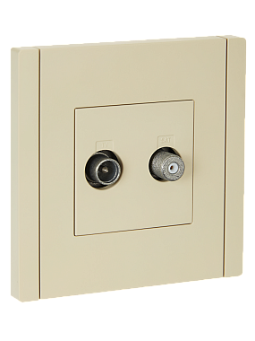 Розетка 1 СП TV+SAT IEK FP438 Forte&Piano ваниль