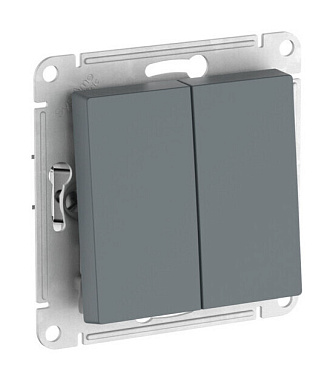 Переключатель 2 СП 10АХ сх.6/2 механизм безвинт. зажим SE AtlasDesign грифель