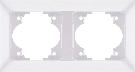 Рамка 2-постовая гориз. Ne-ad Aras белый жемчуг