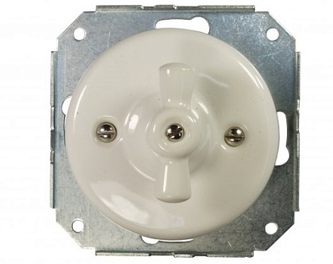 Выключатель 4-х позиционный без подъемной рамки Retrika белый