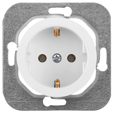 Розетка с заземлением 1 СП 16А механизм Bylectrica Прованс белый