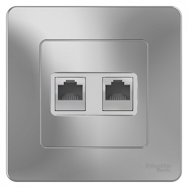 Розетка 1 СП комп. RJ45 кат.5e + телеф.RJ11 SE Blanca алюминий