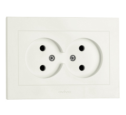 Розетка 2 СП 16А Ovivo Grano белый