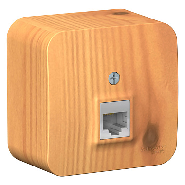 Розетка 1 ОП комп. RJ45 кат.5e (изол.пл.) SE Blanca ясень