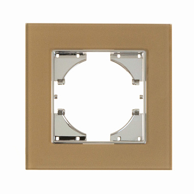 Рамка 1-постовая Gusi Electric Ugra стекло, цвет шампань