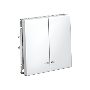 Выключатель 2 СП 10АХ с подсв. сх.5а механизм безвинт. зажим SE ArtGallery белый