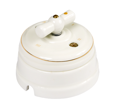 Выключатель 1-кл. проходной МезонинЪ золото на белом