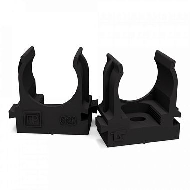 Крепеж-клипса 20мм (пластм.) для монтажного пистолета Промрукав черная в гофроящике