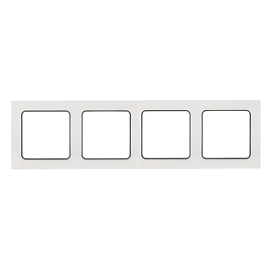 Рамка 4-постовая EKF Стокгольм белая c черной линией