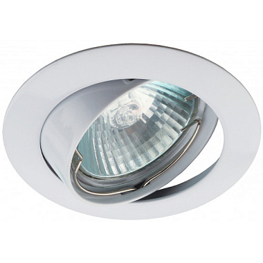 Светильник точечный MR16 12V/220V 50W литой поворотный белый ЭРА C0043658