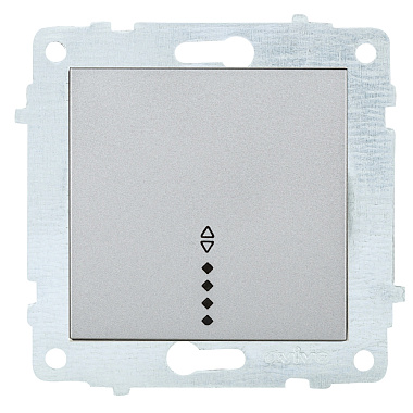 Выключатель 1 СП 10А проходной с подсв. механизм Ovivo серебро