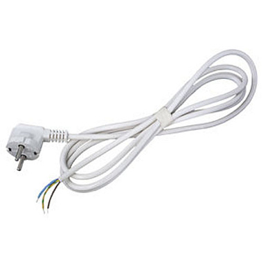 Шнур с вилкой L-3,0м белый ПВС 3х0,75