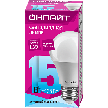 Лампа светодиодная Е27  15Вт 4000К 176-264В груша ОНЛАЙТ 61 150