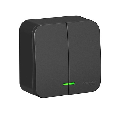 Выключатель 2 ОП 10А с подсв. cх.5 SE Blanca антрацит