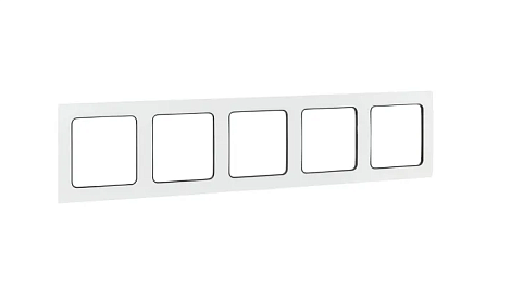 Рамка 5-постовая EKF Стокгольм белая c черной линией