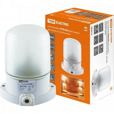 Светильник НПБ400 1*60Вт для сауны настенно-потолочный белый IP54 TDM