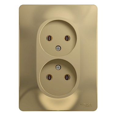 Розетка 2 СП 16А SE Glossa титан