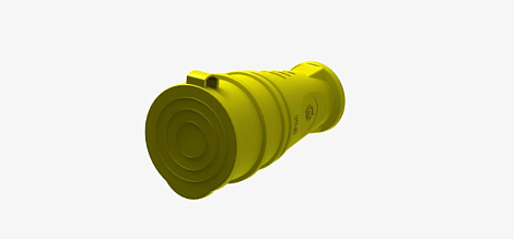 Розетка переносная каучук с з/к с крышкой 16А 250В IP44 Ne-ad желтый