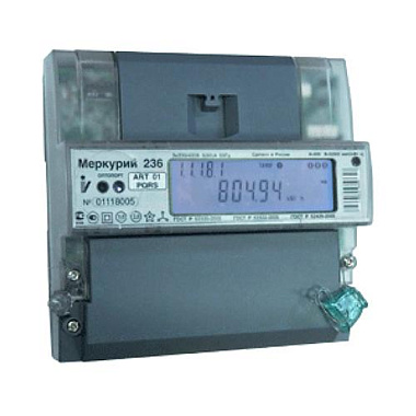 Счетчик 3ф 5-60А Меркурий 236 ART-01PQRS 230/400В 1/2.0 класс точн. многотариф.; оптопорт RS485 ЖКИ