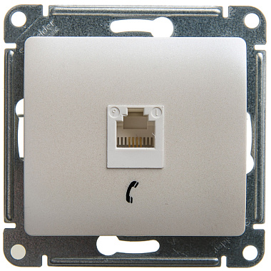 Розетка 1 СП телефонная RJ11 механизм SE Glossa перламутр