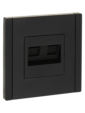 Розетка 1 СП комп. RJ45 кат.5e + телеф.RJ11 IEK FP135 Forte&Piano черный