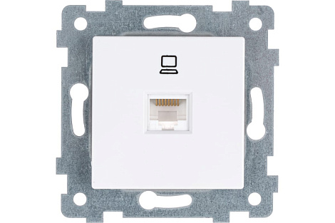 Розетка 1 СП комп. RJ45 механизм Кунцево-Электро Аксиома белый