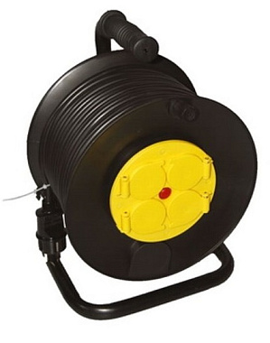 Удлинитель 4*50 м с з/шт на пласт. катушке и метал. стойке с авт. отключения IP44 КГ 2х2,5 Меркурий